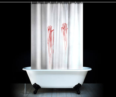 Bloody Handprint Shower Curtain Hitchcock