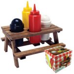  Mini Picnic Table Condiment Set